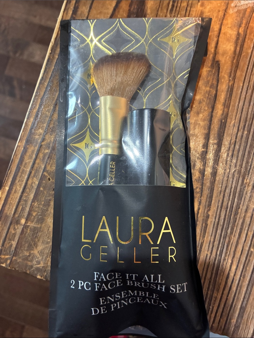 Laura Geller Black and Gold 2-Piece Face Brush Set